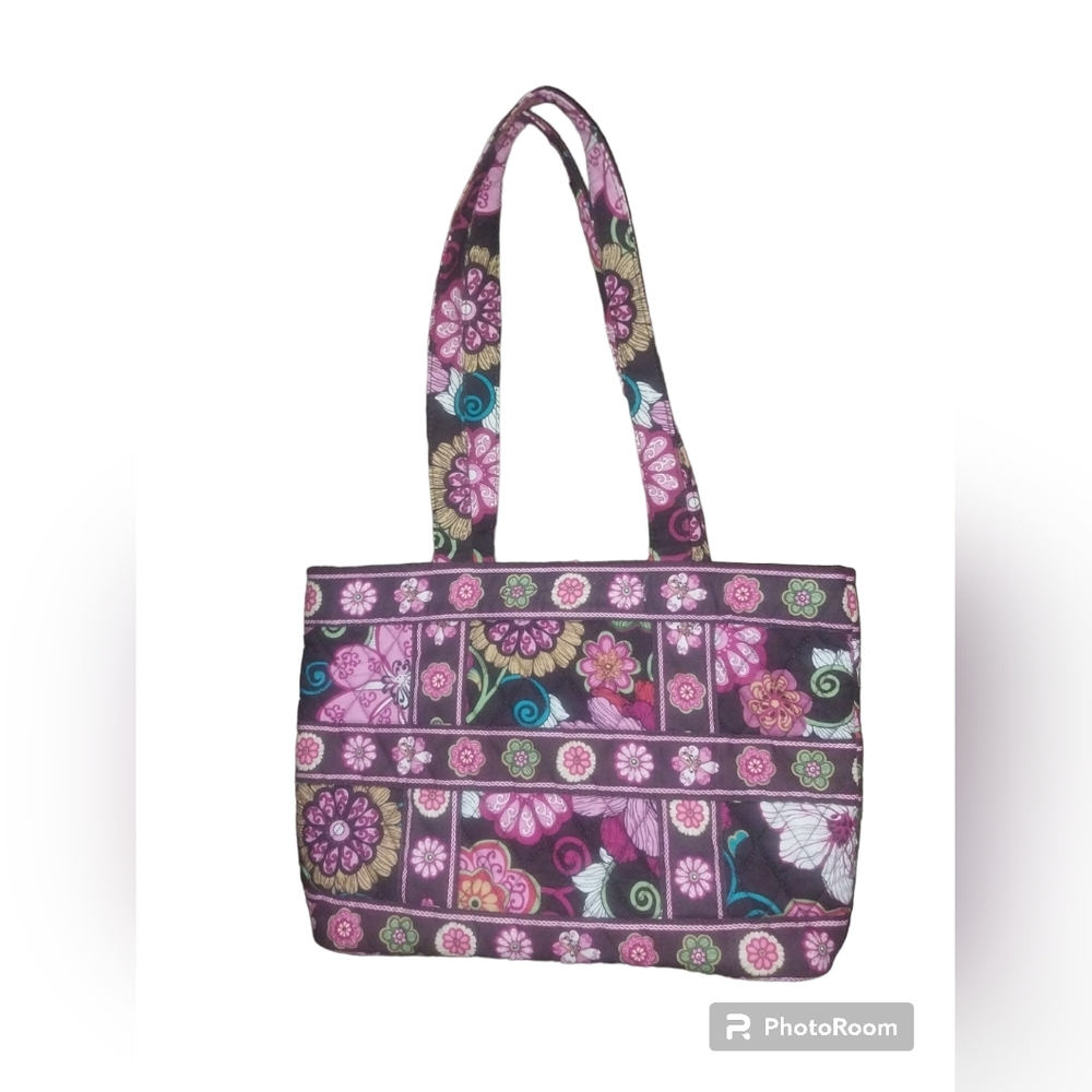 Vera Bradley Tic Tac Tote Pink Mod Floral tote w/ Button & Loop closure